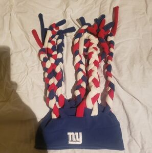 New York Giants winter hat.
